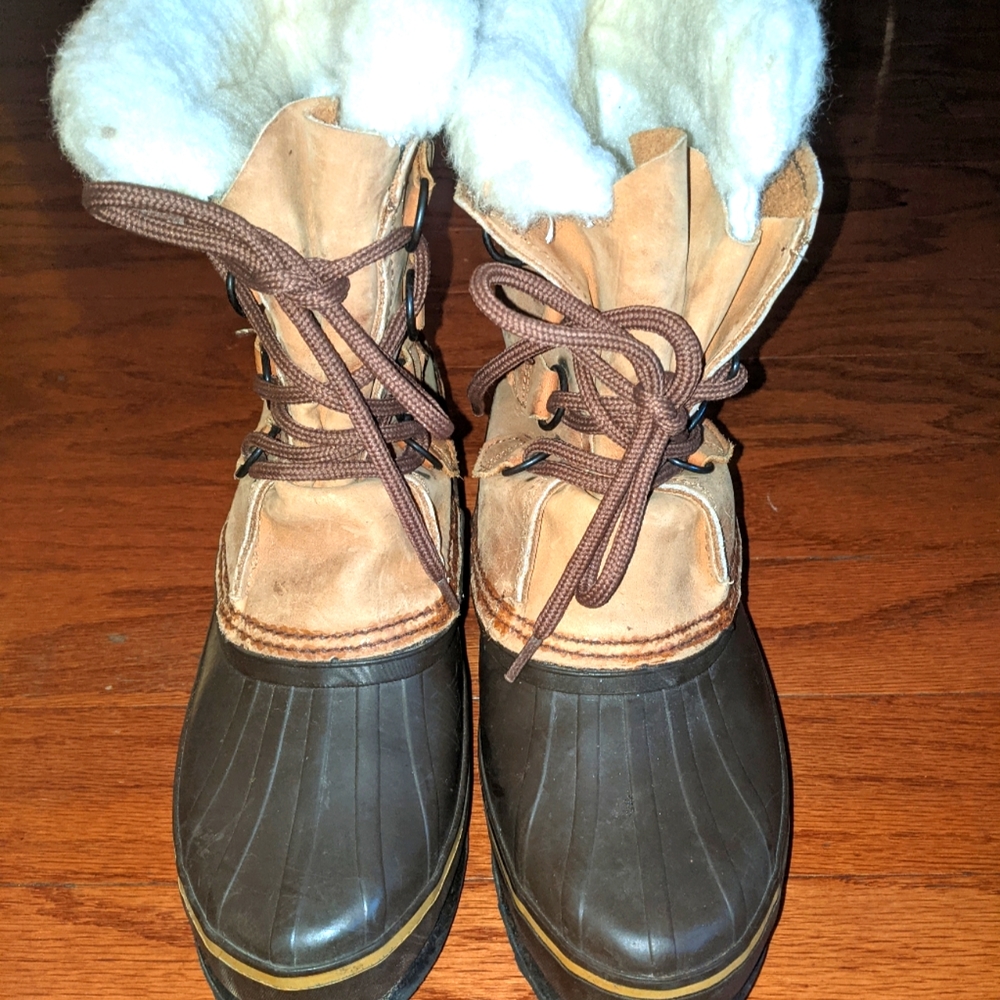 Sorel Tan and Brown Waterproof Winter Boots